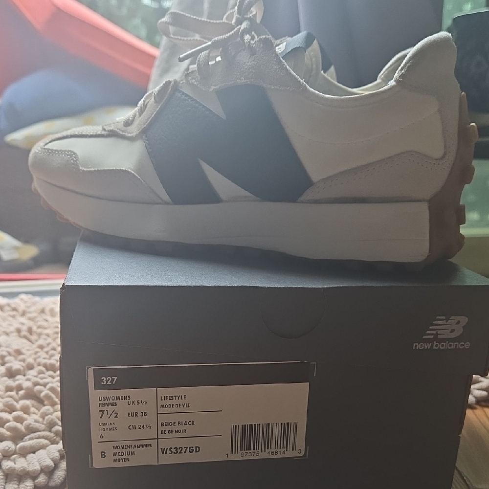 New Balance White and Black Sneakers Retro-Inspired Design